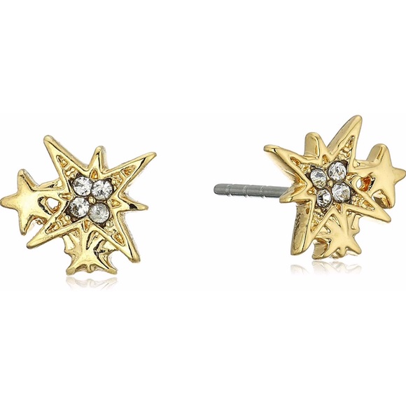 Rebecca Minkoff Goldtone STAR Stud Earrings NEW - Picture 2 of 7